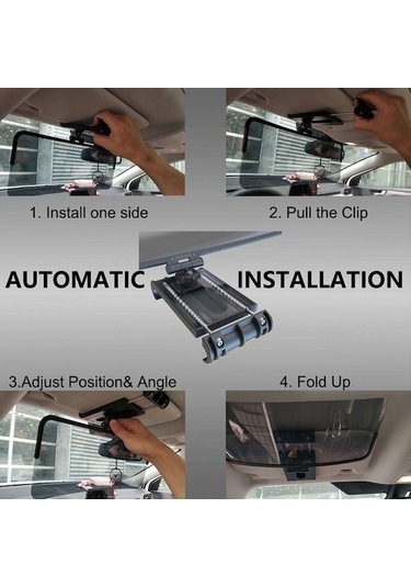 Novahub 360 Derece Ayarlanabilir Araç Sürücüsü Güneşlik, Standart Pano