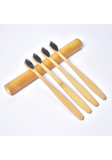 3 Adet Eko Saf Doğal Bambu Kömür Yetişkin Orta Yumuşak Saç Diş Fırçaları Ev Otel Malzemeleri 1