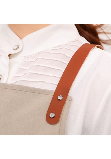 Siyah Berber Ayarlanabilir Deri Pişirme Mutfak Önlüğü Kadın Erkek Şef Garson Cafe Shop Barbekü Kuaför Önlükleri Önlük Önlük