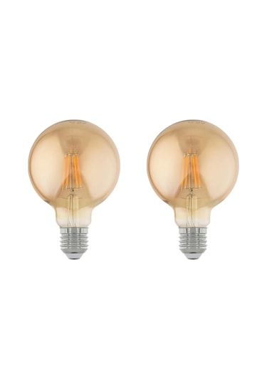 4w 220v E27 G95 Rustik Led Ampul G95-4c 2'li Paket Amber