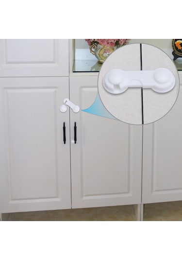 Bebek Çocuk Güvenlik Dolap ve Çekmece Kilidi 10 Adet Çok Renkli