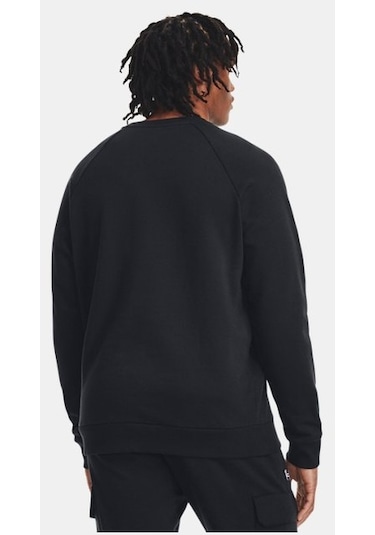 Erkek UA Rival Fleece Bisiklet Yaka 1379755-001 Siyah - Beyaz