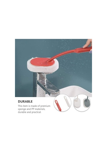 3 Adet Uzun Saplı Sünger Fırça Sünger Temizleme Fırçası Ovma Fırçası