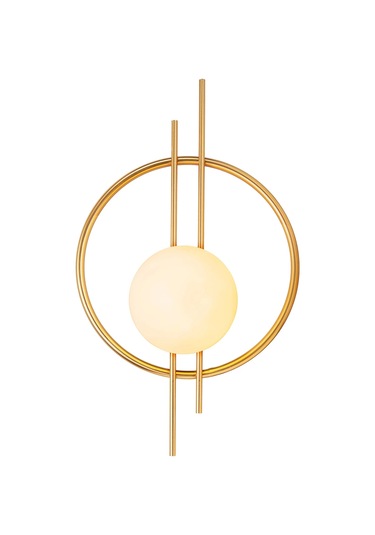 Glop Camlı Modern Ampüllü Aplik Gold Çok Renkli