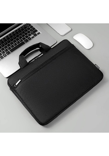 Klasik Dizüstü Bilgisayar Çantası, İnce Evrak Çantası, Omuz Çantası, Su Geçirmez, Köpük Dolgulu, Çarpışma Önleyici Koruma, 15,6 İnç Diğer