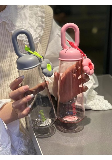 Jian Fan Petal Açık Plastik Su Bardağı Büyük Kapasiteli Taşınabiler Bardak - Mor Mor