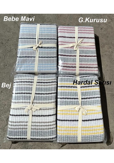 Livdora Serena Pamuklu Battaniye 190x230 - Bebe Mavi Bej