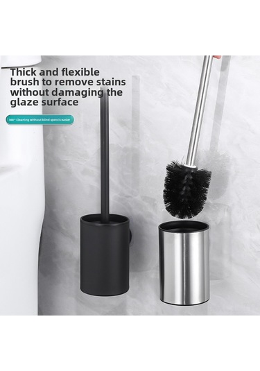 Konesam Stainless Steel Tuvalet Fırçası Tutucu, Zemin Montajlı Kapaklı Tasarım, Delme Yok Kurulum, Banyo Depolama Aleti Parlak Diğer