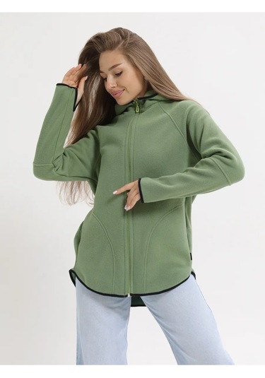 Kanka Fermuarlı Polar Sweatshirt 402379081 Yeşil
