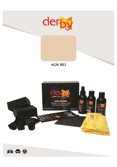 Derby Açık Bej Deri Döşeme Ve Direksiyon Boyama 3 Lü Set