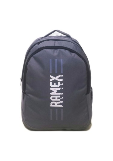 Unisex Gri Ramex Sırt Çantası Büyük Boy Seyahat Okul Çantası Su Itici Gri