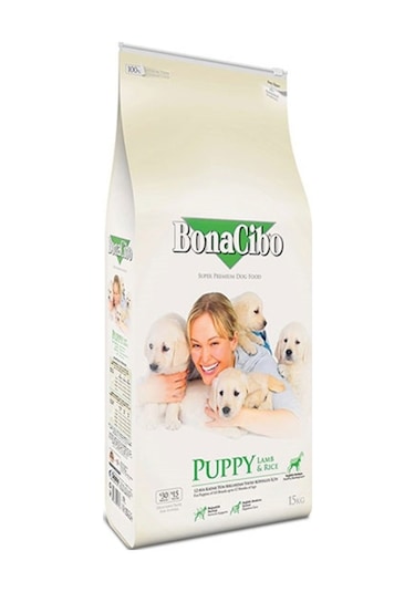 BonaCibo Puppy Kuzu Etli ve Pirinçli Yavru Köpek Maması 15 KG