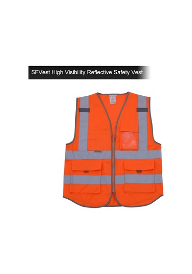 Skycity Vm-1027 Flüoresan Turuncu Xxl Çok Cebilli Yüksek Görünürlükli İş Güvenlik Yeleği İnşaat-çevre Temizliği Için