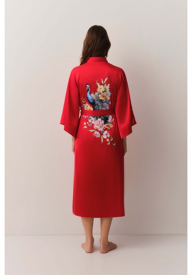 Suwen Ethereal Uzun Sabahlık St4446615l082 Kırmızı