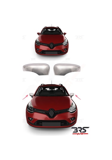 Renault Clio 4 Uyumlu 2012-2018 Krom Ayna Kapağı 2 Parça Paslanmaz Çelik