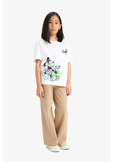 Defacto Kız Çocuk Wide Leg Geniş Paça Pamuklu Pantolon E6188a825aubg656 Bej