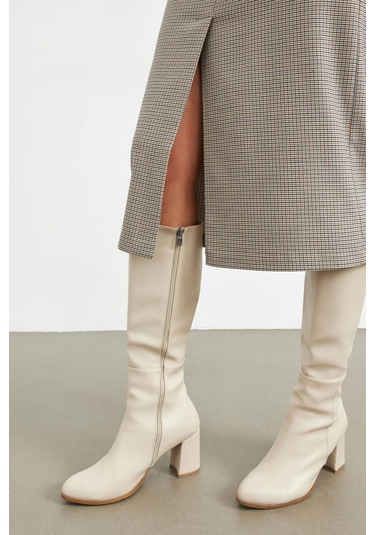 Stella Pulvis Kahverengi Pötikare Yırtmaçlı Midi Kalem Etek Kahverengi