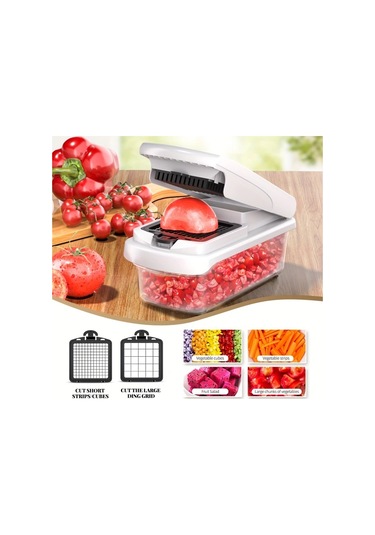 Techbloom 15 İn 1 Çok Amaçlı Mutfak Doğrama Aleti White Ev Yemekleri Dilimleme Rendeleme Ve Öğütme İçin 15 Uygulama Parti Toplantı Ve Noel İçin 1 Parça