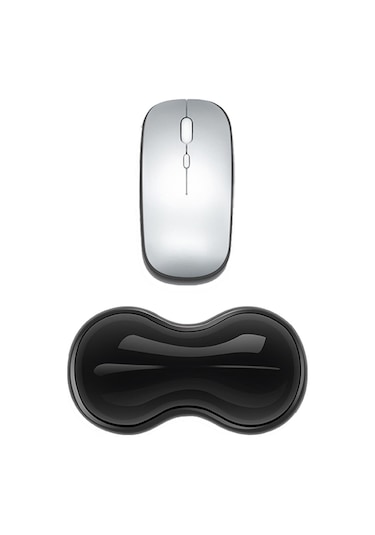 Soğuk Silikon Klavye Bilek Desteği Mouse Pad Bilek Yorgunluğunu Giderir, Spec: Küçük Şeffaf Gri