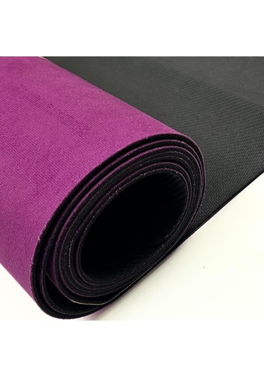 Rebuwo Seyahat Yoga Matı Katlanabilir Doğal Kauçuk Mat 1mm Mor