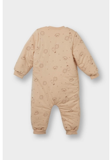 Defacto Erkek Bebek 2,5 Tog Elyaf Süt Baskılı Penye Tulum F3544a525wnbg287 Bej