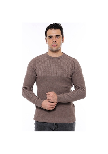 Desenli Bisiklet Yaka Vizon Triko 001