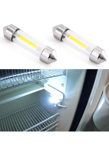 Suofeng 12v Dc Led Soğutucu Ampulü 41mm - Karavan Kampçı Buzdolabı Aydınlatması 6000k Beyaz Işık 1w 130 Lm 360 Aydınlatma 2'li Paket