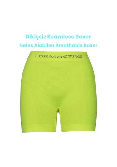 Uniquetrenders Erkek Dikişsiz/seamless Nefes Alabilen Boxer Neon Sarı