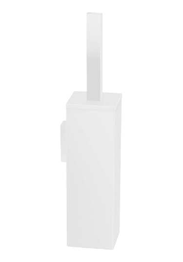 Tuvalet Fırçalık, Kare, Duvara Monte - Mat Beyaz Mat Beyaz