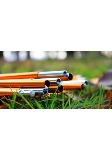 Ebitda 2 Parça Çadır Çubuğu, Destek Direkleri, 3-4 Kişilik Çadır İçin, Hafif Alüminyum, Altın Sarısı, Optimize Edilmiş Aksesuarlar Çok Renkli