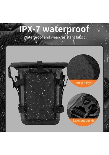 Konesam Logo Tasarımsız Siyah 8 Litrelik Motosiklet Bagaj Çantası