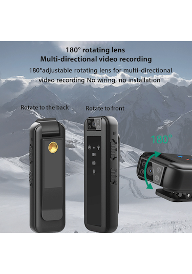 Springsun Video Kamera 1080p Vücut Kamerası Ses Ve Video Kaydı Giyilebilir Vücut Kamerası 180