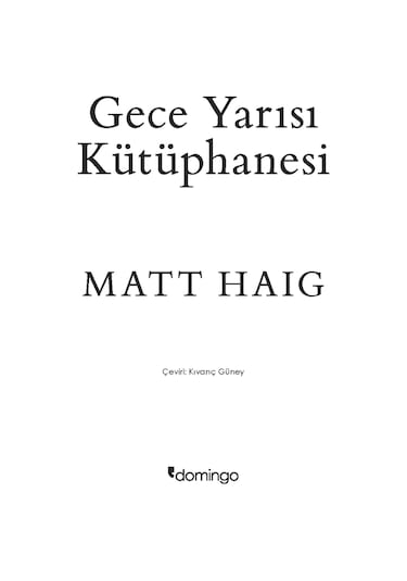 Gece Yarısı Kütüphanesi - Matt Haig - Domingo Yayınevi