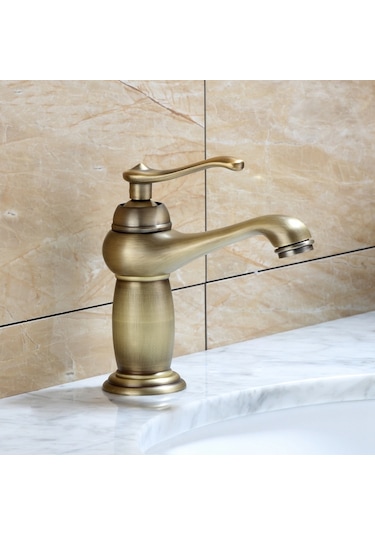 Lebıhmurah Bf23 Eıtgzwas Banyo Havzası Musluk Antik Pirinç Mikser Katı Bakır Lüks Avrupa Tarzı Musluk Muslukları Kahverengi