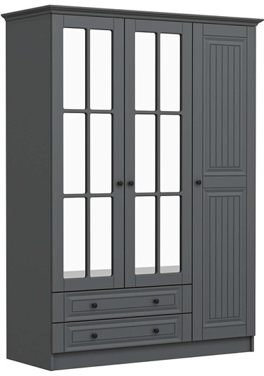 Kale 3 Kapaklı 2ç Taçlı Dolap Mebran İlkbahar Antrasit 190cm Antrasit