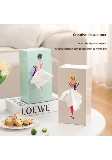Reedark Kartoon Güzeli Mini Masaüstü Dekoratif Mendil Kutusu - Uçan Etki Li Rperi Renkli Kiz Figürlü Pratik Dekor Aleti