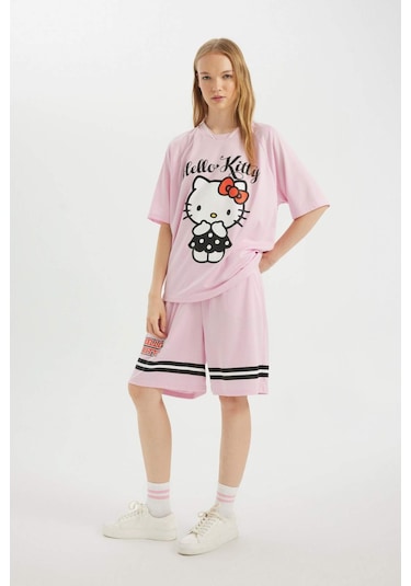 Defacto Coool Hello Kitty Loose Fit Şort D4219AX24HSPN614 Pembe