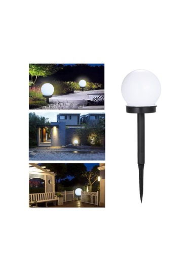 Led Güneş Enerjili Ampul Lamba Su Geçirmez Açık Bahçe Sokak Güneş Paneli Küre Işık Soğuk Beyaz 2 Adet