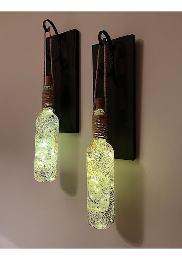 Led Işıklı Siyah Renkli Buzlu Eskitme Cam Salon Bar Bahçe Dekoru Çok Renkli