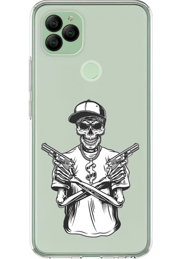 General Mobile Gm22 Uyumlu İskelet Silah Desenli Silikon Kılıf