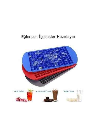 2 Adet - Mini Küp Şekilli , Silikon Buz Kalıbı - 160'lı Mini Buz Kalıbı Silikon Diğer