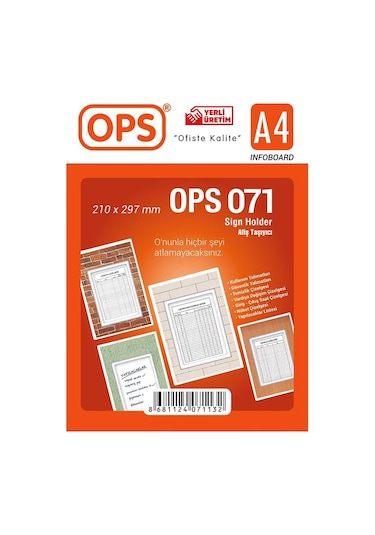 Ops Dp071 Duvar Tipi A4 Afiş Taşıyıcı