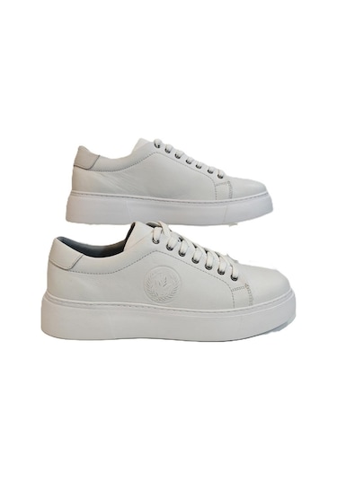 Voyager 6204 Beyaz Hakiki Deri Erkek Ayakkabı Beyaz