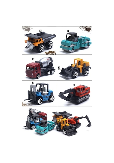 Birlik Oyuncak Alloy Model 1 64 Ölçek 6'lı İnşaat Araçları Seti