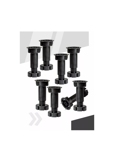 Centr Mebel'noj Furnitury Ayarlanabilir Plastik Mobilya Ayağı 8 Adet 230870547 Siyah