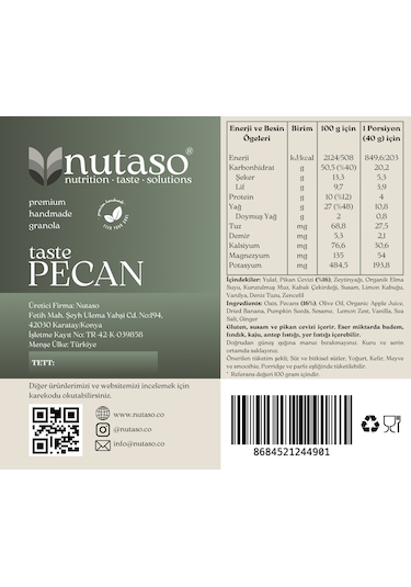 Nutaso Pecan Granola 320 G + Berry Granola 320 G