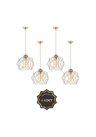 Trend Kitchen Trend Bal Mika Camlı Golden Sarkıt Avize Altın 4 Adet Altın