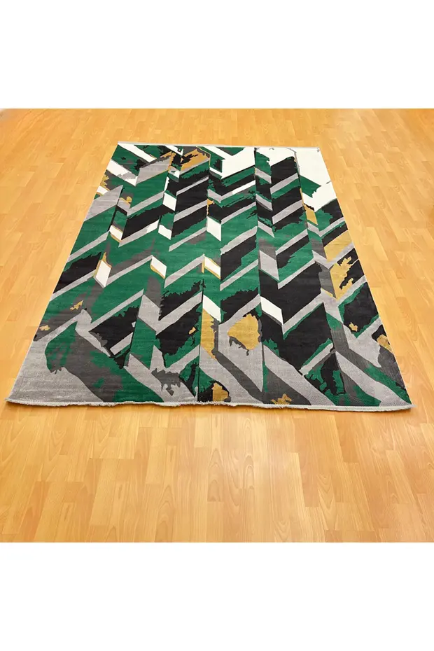 Mevlana Bazaar Rift 200 X 300 Bambu Yün Halı Açık Yeşil