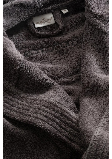 Ecocotton Yeni Ecosoft Antrasit %100 Organik Pamuk Erkek Bornoz Xxl Antrasit
