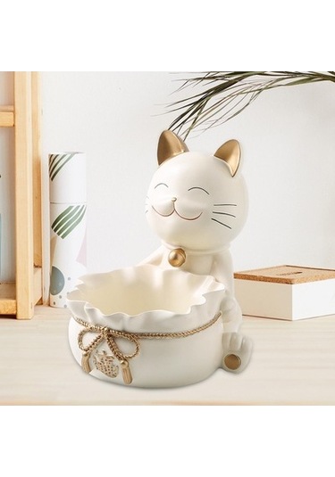 Lijinxu Magideal Reçine Şanslı Kedi Heykeli